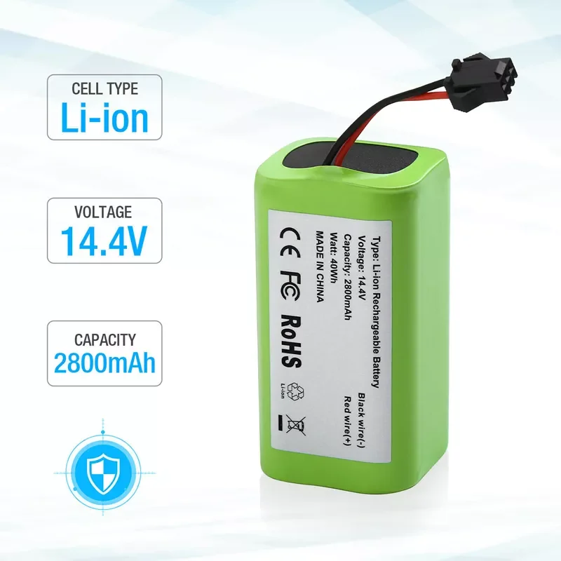 

2023New 14.4V 2600mAh 18650 Replacement Li-ion Battery for Conga Excellence 990 1090 Ecovacs Deebot N79S N79 Eufy Robovac 11S 12