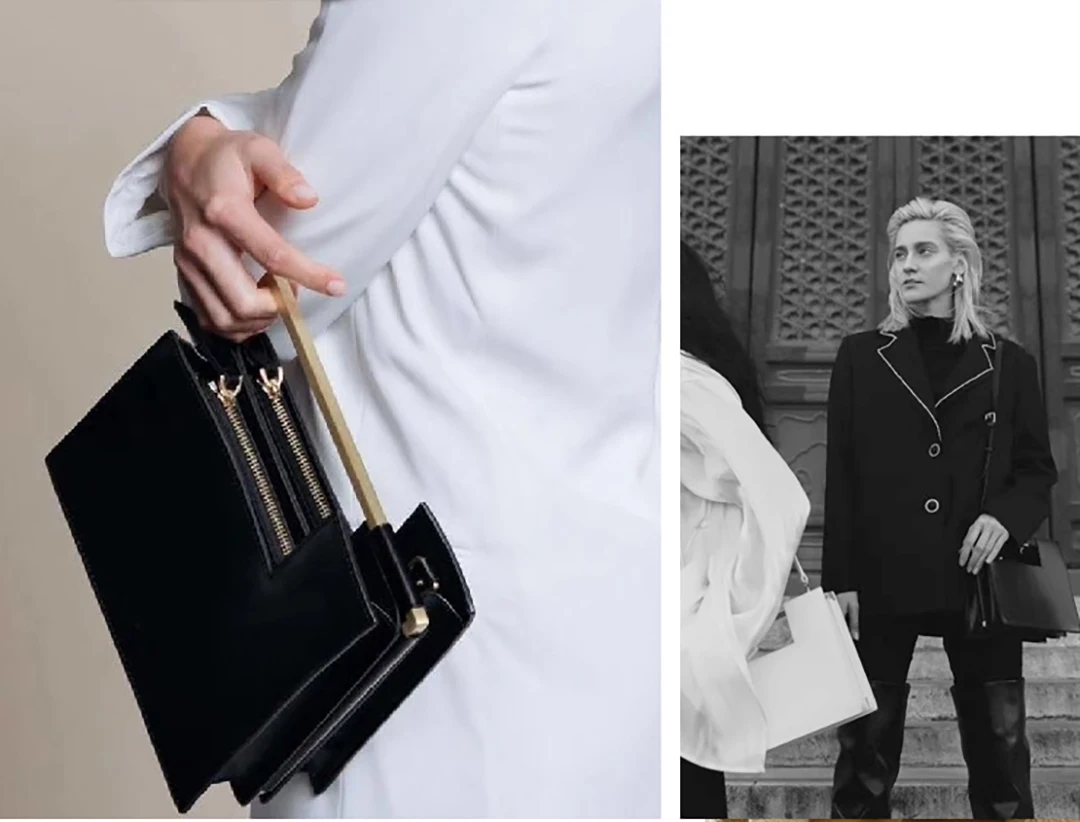 New trendy and trendy metal rod organ bag, fashionable portable one shoulder crossbody bag, women's bag, small square bag