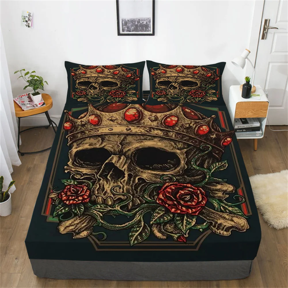 

Bed Cover 3D Print Skull Bedding Coverset Home Bedclothes Decoration Double Queen Size Comforter Covers Sheet Bedspreads