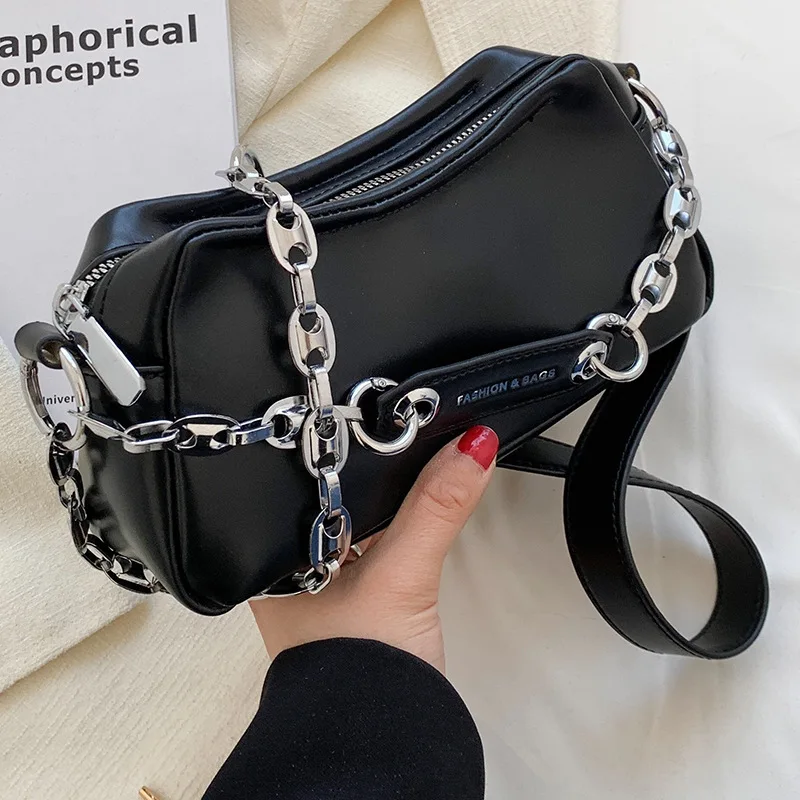 

Soft Pu Leather Crossbody Bags With Chain 2022 Fashion New High-quality Women's Designer Handbag Travel Shoulder Bag And Purse