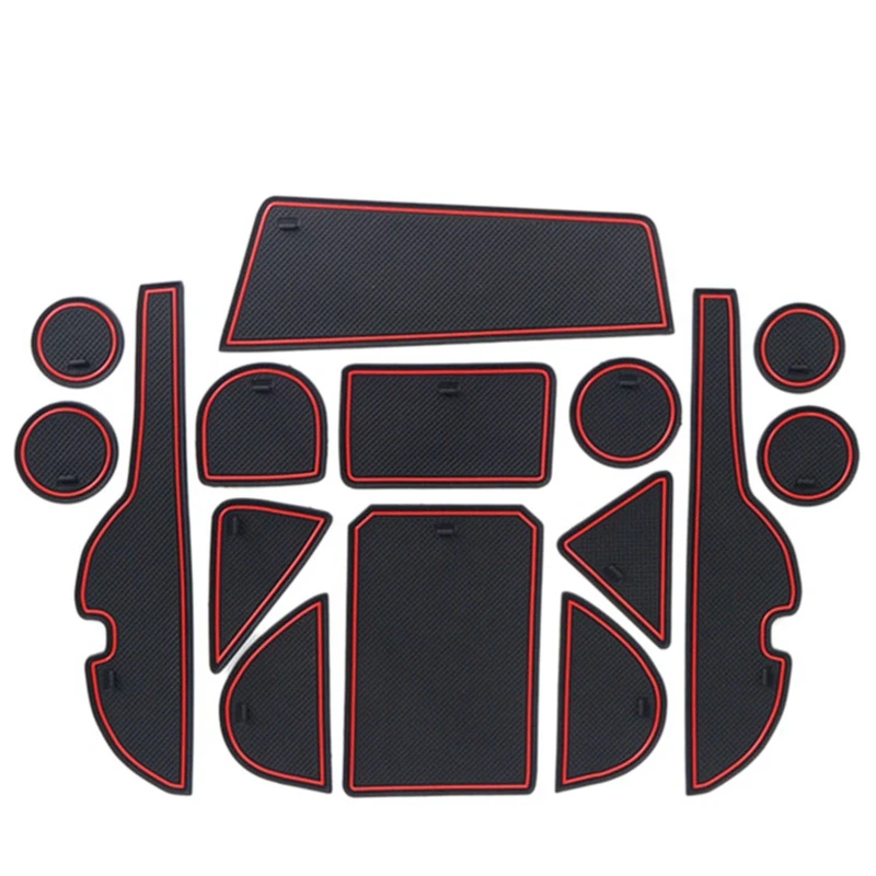 

Car Interior Accessories Anti-Slip Dust-Proof Rubber Gate Slot Cup Mats Cup Holder Inserts For Toyota RAV4 2013-2018