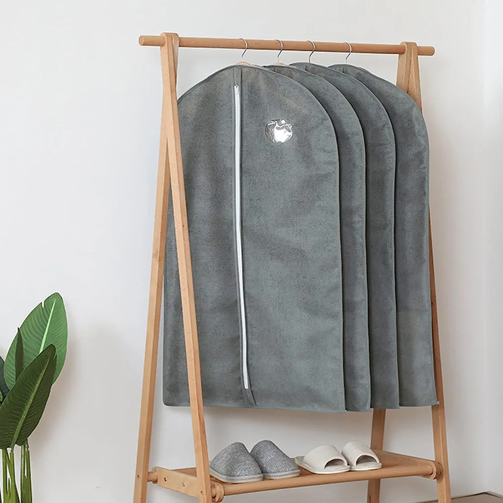 

Dust Cover Dustproof Clothing Covers Waterproof Clothes Coat Suit Dress Protector Hanging Garment Bag Non-Woven Closet Organizer
