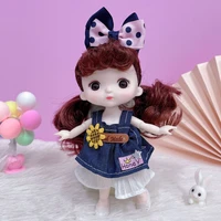 16cm doll new princess big head doll 13 joints movable 3d eyes 8 points bjd doll and fashion clothes skirt suit childrens toys