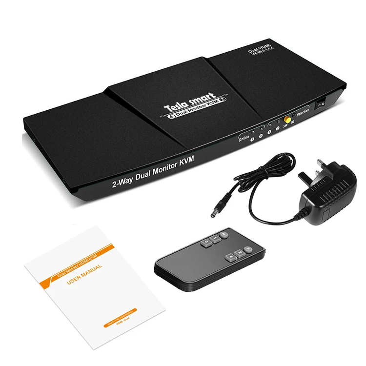 

TESMART горячая Распродажа вход 4 выхода 2 HDMI 2,0 HDCP 2,2 kvm переключатель 4k60hz edid выключатель порта дисплея
