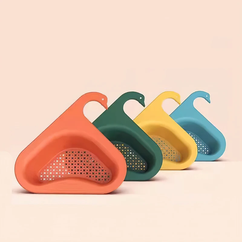 

Swan Drain Basket Kitchen Sink Leftover Soup Filter Rack Multifunctional Hanging Sponge Bracket Kitchen Tools Accessories