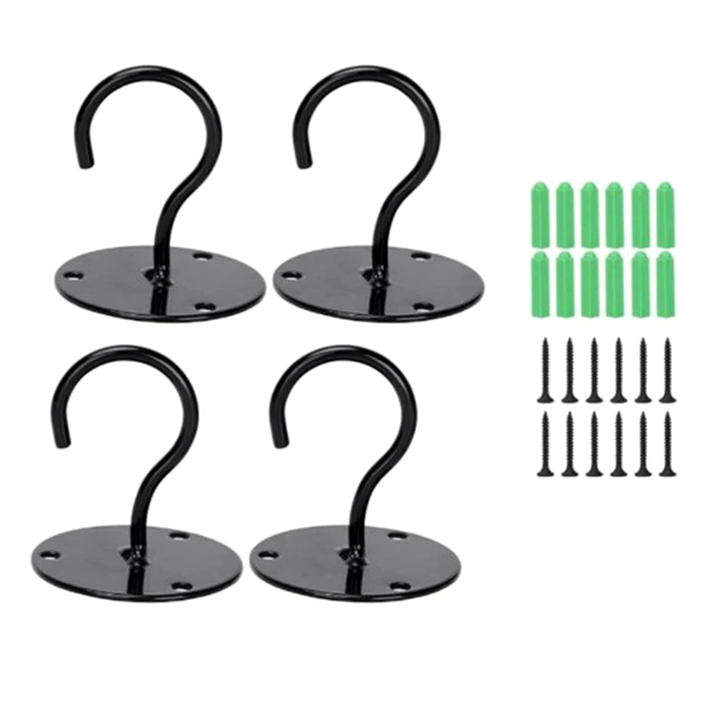 

4 Pack Ceiling Hooks For Hanging Plants, Wall Mount Metal Hangers For String Light, Wind Chimes,Outdoor Decoration