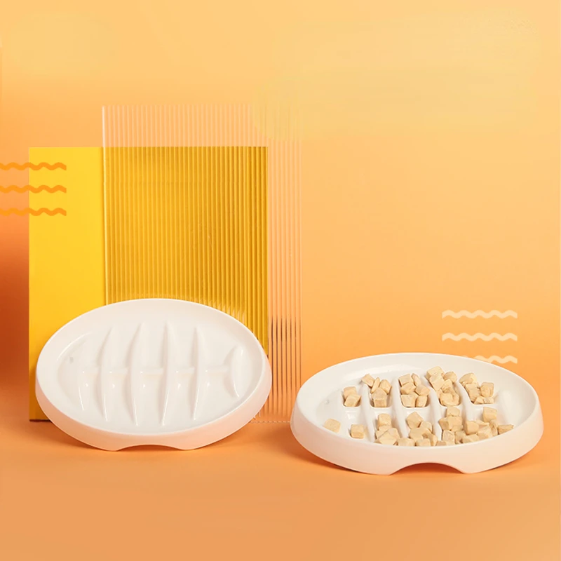 

Dog Cat Bowl Anti-choke Food Plate Pet Slow Feeder Food Dog Bowl for Medium Small Dog Cat Puppy Fishbone Design Pet Supplies