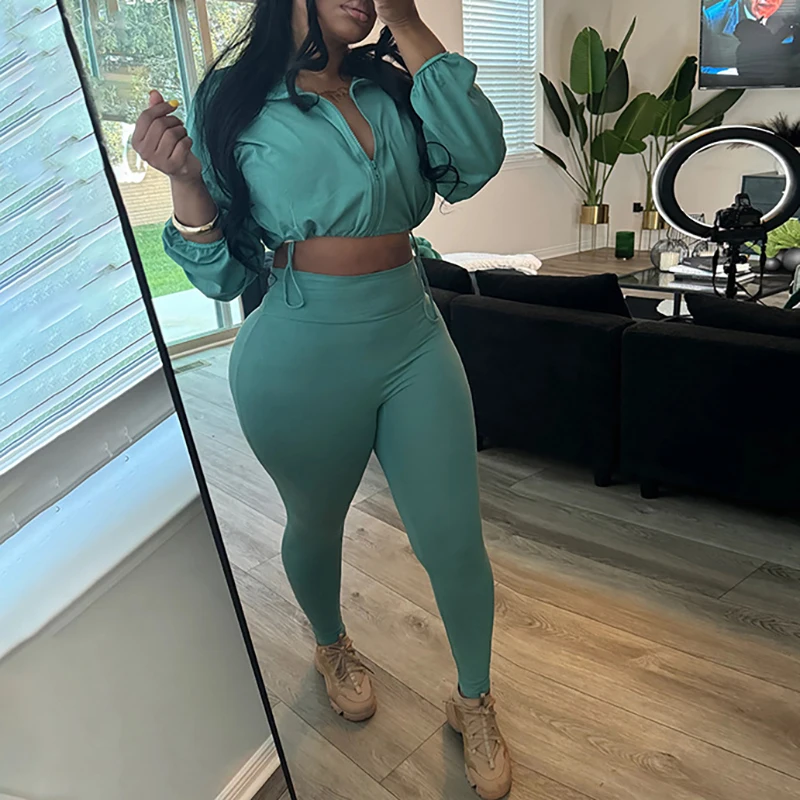 Женский спортивный костюм с длинным рукавом повседневный комплект из двух