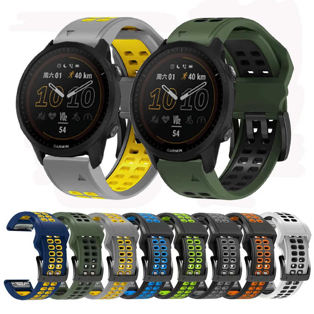 

Ремешок силиконовый для наручных часов Garmin Forerunner 955 945 LTE, быстрая установка, 22 м браслет для Garmin Fenix 7 6/EPIX/Instinct 2/MARQ