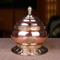 tibetan toba jar bottle food organizer tantric copper handicraft buddhist large capacity tribute home indoor desktop decorative