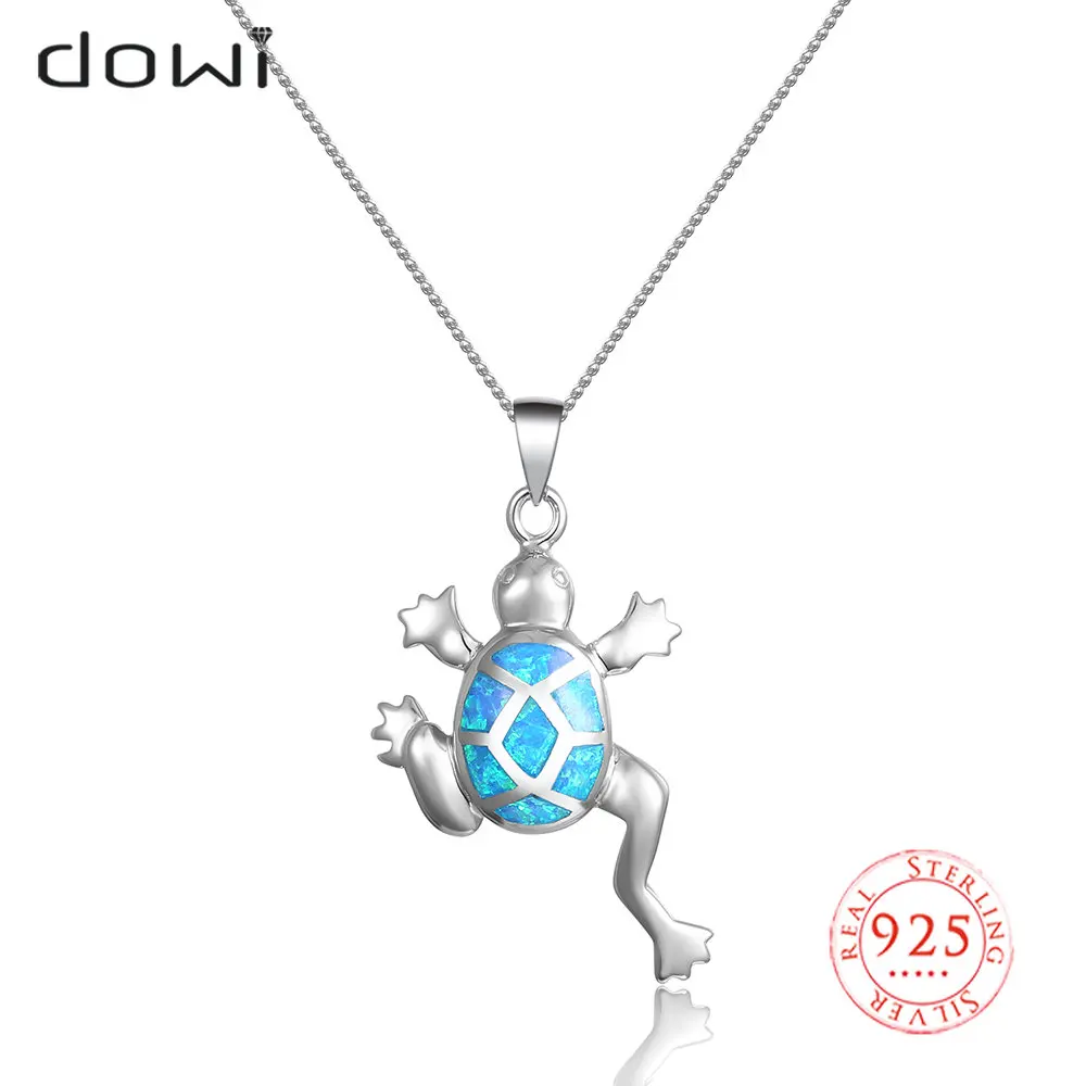

Dowi 2020 New 925 Sterling Silver Opal Sea Turtle Tortoise Pendant Necklace for Women Fashion Opal Jewelry Gift N818