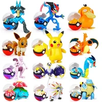 genuine anime pokemon action figure pikachu lucario charizard pocket monster pokeball deformation figure toys for children gift