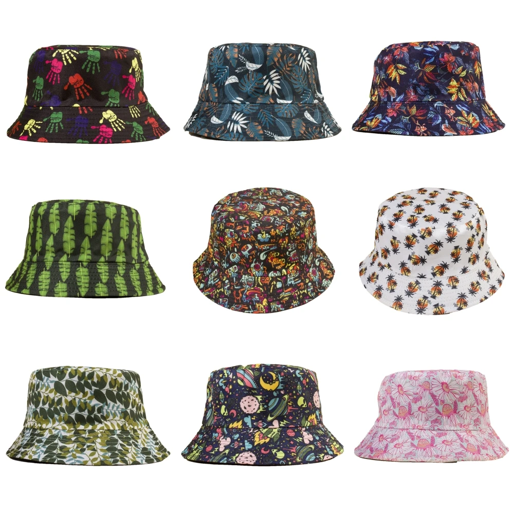 

2022 New Double-sided Wear Fishing Hat Fisherman Cap Boys/Girls Bob Femme Gorro Summer Bucket Hats for Women Men's Panama Hat