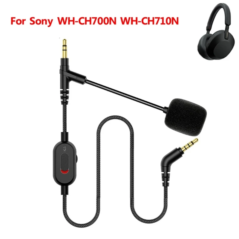 

Durable Universal Gaming Headphone Cable Replacement 3.5mm Boom Microphone Audio Cord for Sony WH CH700N Headset Accessories