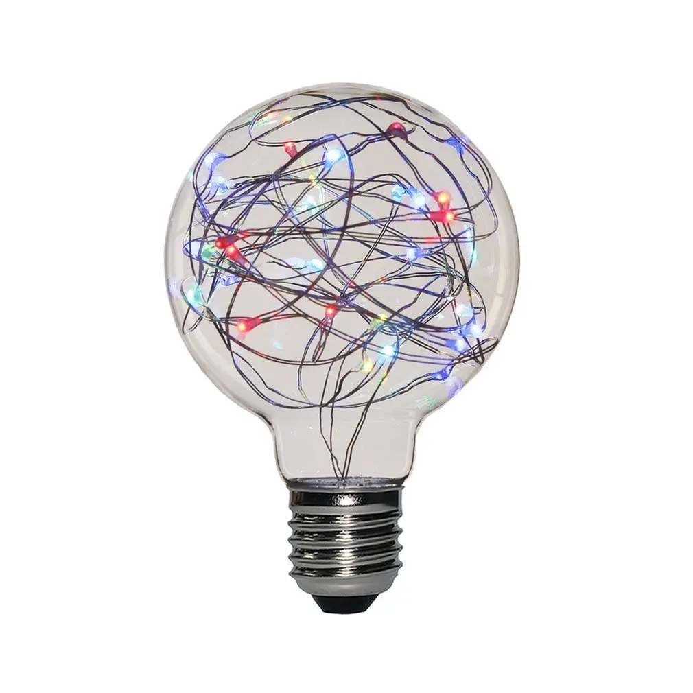 

ICOCO G80/G95 E27 High Transmittance LED Light Bulb Non-dimmable Clear Glass Copper Wire Stringlights Bulb 220V 2W with 25 LEDs