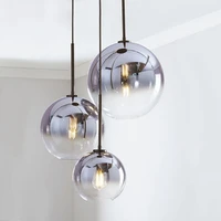 nordic postmodern ball chandelier simple bedroom bedside creative bar restaurant light luxury color gradient glass lamp