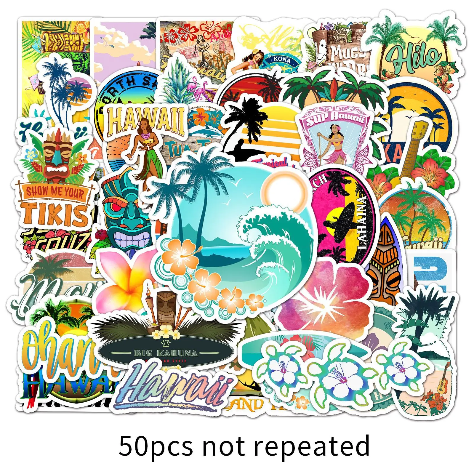 Hawaii Summer Beach Stickers Cute Stickers Waterproof Sticke