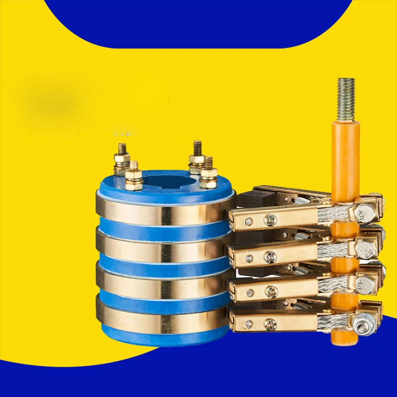 

Four-way Slip Ring Assembly Conductive Slip Ring Copper Carbon Brush Bracket Packaging Machine Sealing Return Ring Copper Ring