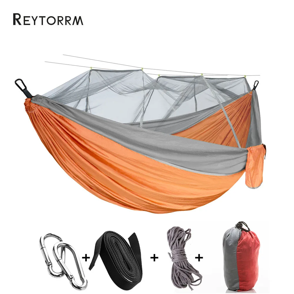 

Outdoor Indoor Camping Hammock Lightweight Double Hammock with Mosquito Netting Bug Net Sleeping Bed for Hiking Travel Backyard