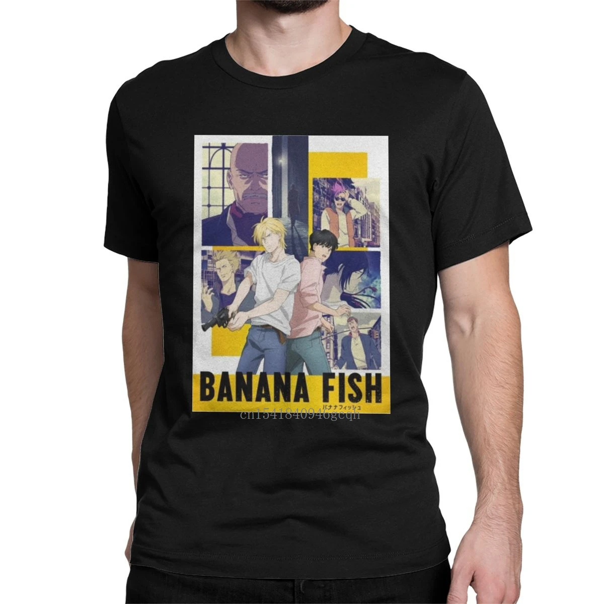 

Banana Fish Men T Shirt Eiji Okumura 90s Japanese Anime Crazy Tees Short Sleeve Crewneck T-Shirt Cotton Unique Clothing