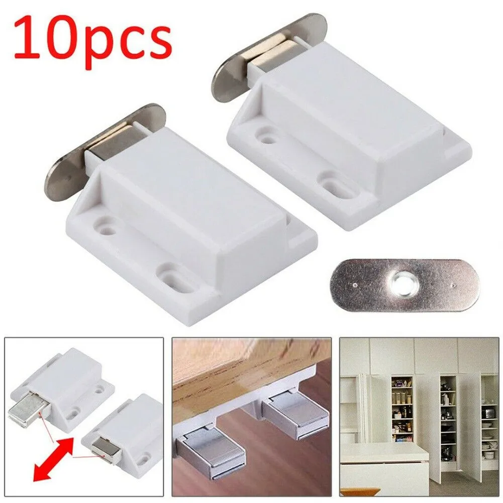 

10pcs Magnetic Pressure Push To Open Touch Latch Kitchen Cabinet Doors Catches For Kitchen Cabinet Cupboard Drawer Locker Closet