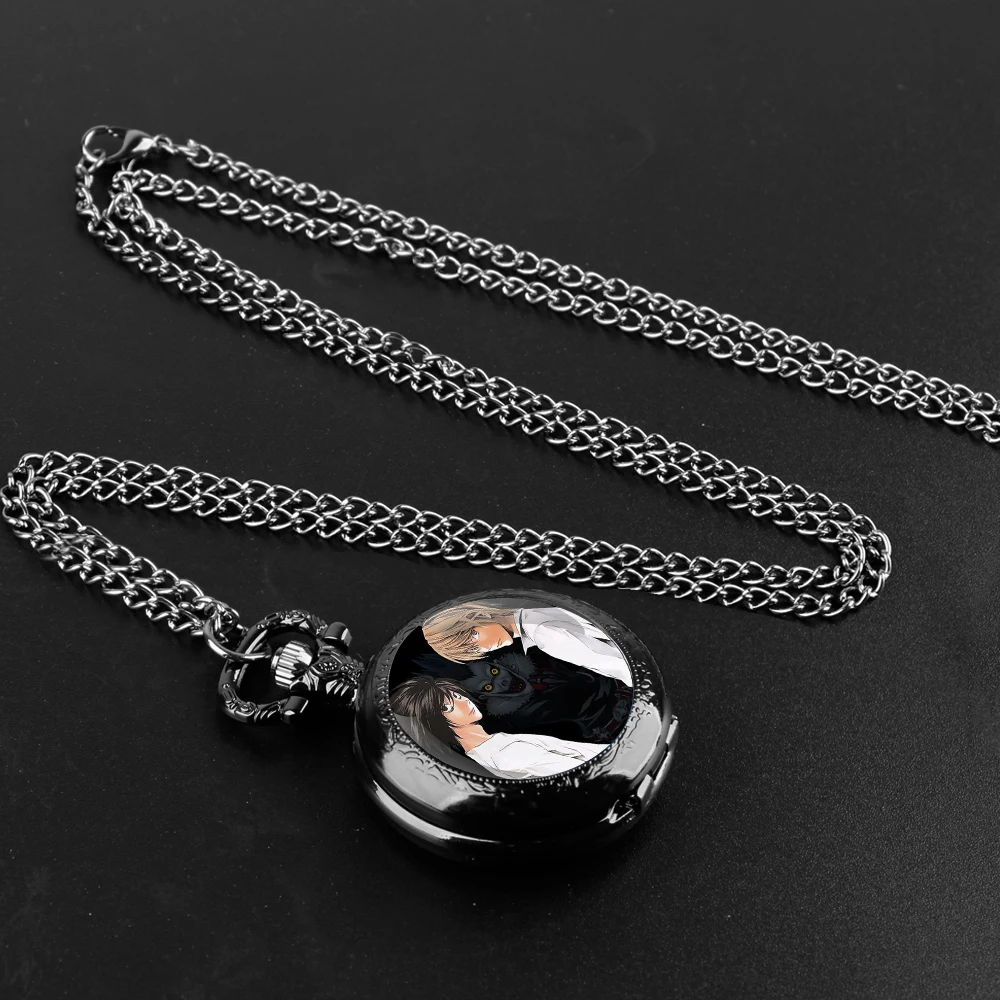 Дизайнерские стеклянные кварцевые карманные часы Death Note со стеклянным куполом и