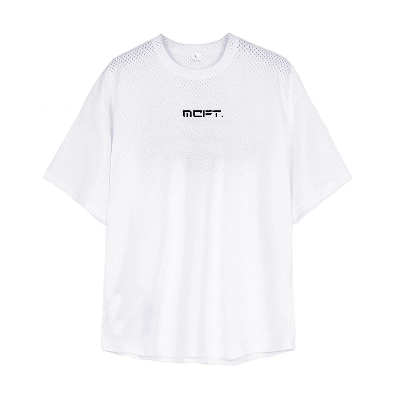 Футболка сетчатая для фитнеса и бодибилдинга свободная повседневная Уличная