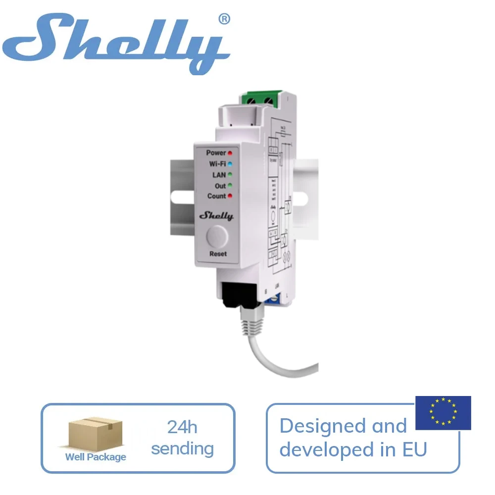

Shelly Pro EM 50A Wi-Fi счетчик энергии