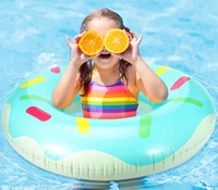 2 pcs summer seat ring toy buoy mattress inflatable donut swimming ring thickened pvc summer beach float toy swimming circle