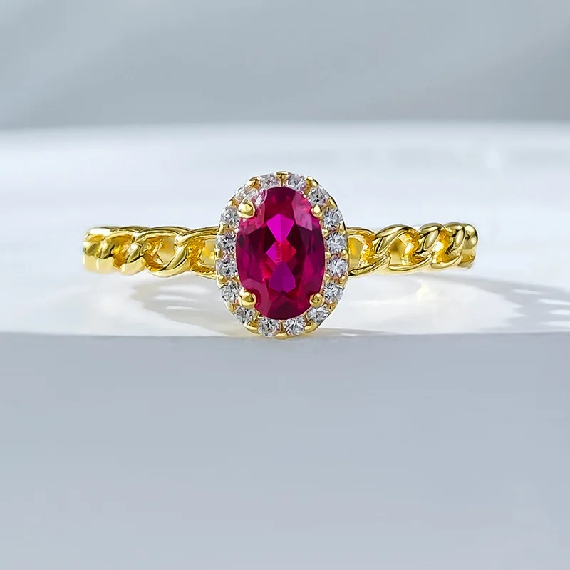 Женское кольцо из серебра 100% пробы с высокоуглеродистыми бриллиантами 4 Х6 мм