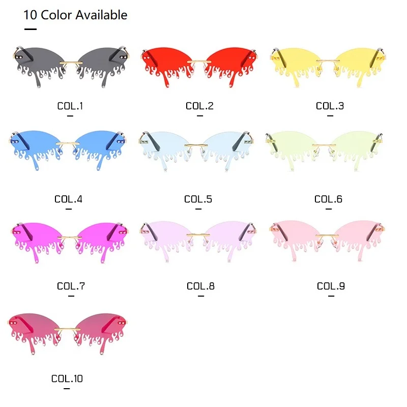 Солнцезащитные очки без оправы UV400 креативные модные стильные овальные