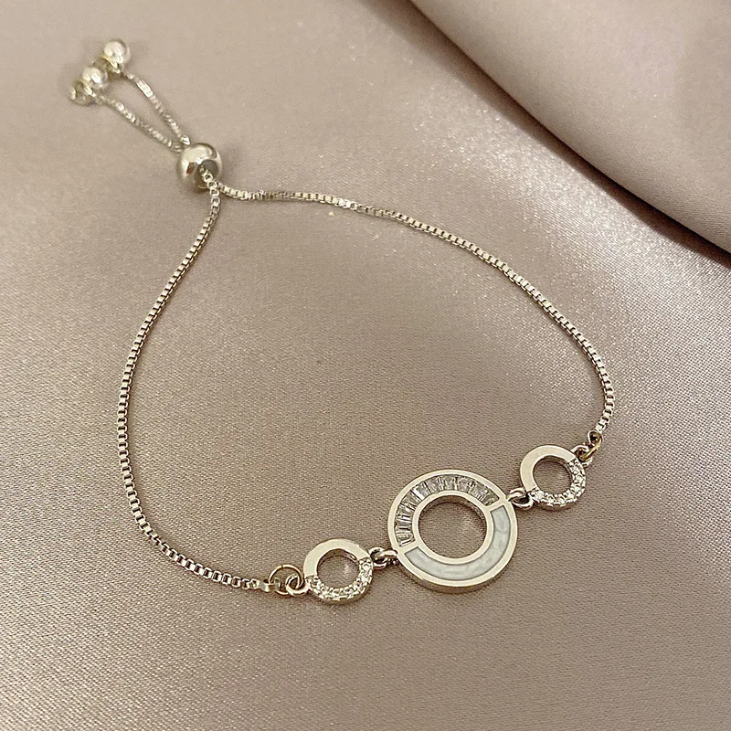 

Geometric Circle Zircon Bracelet Net Red Temperament Light Luxury Personality Bracelet Ins Fashion Versatile Bracelet