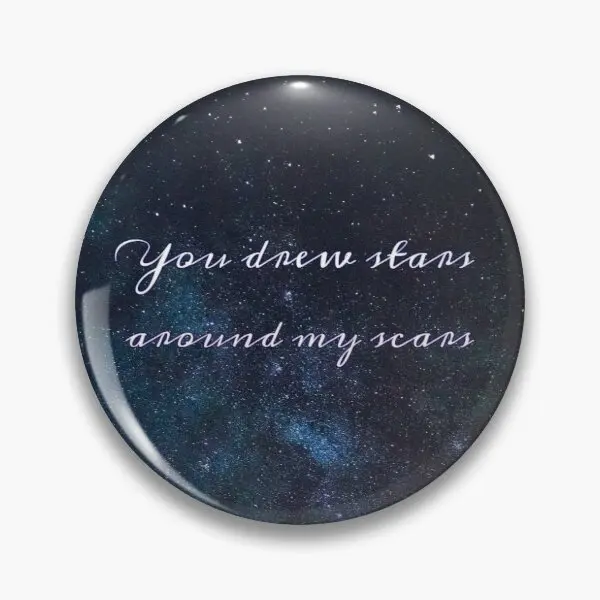 Значок на булавке с мягкой пуговицей заказ кардиган надписью My Scars Сара Лэнс