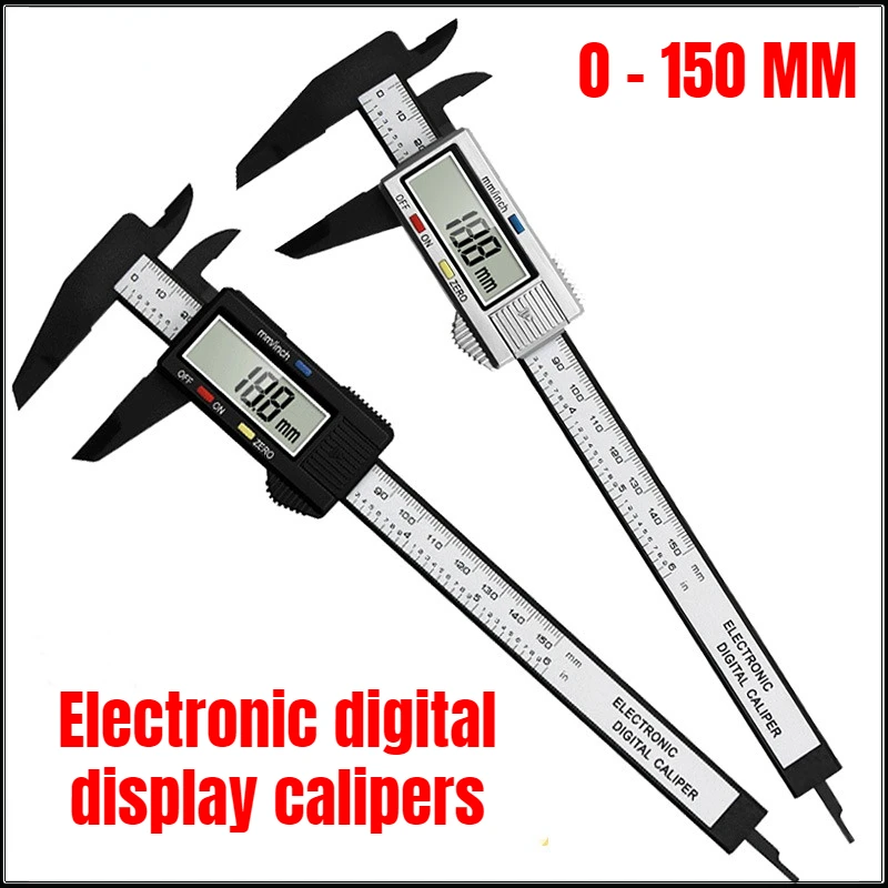 0-150mm Electronic Digital Caliper Carbon Fiber Dial Vernier Caliper Gauge Pachometer Digital Micrometer Measuring Tools