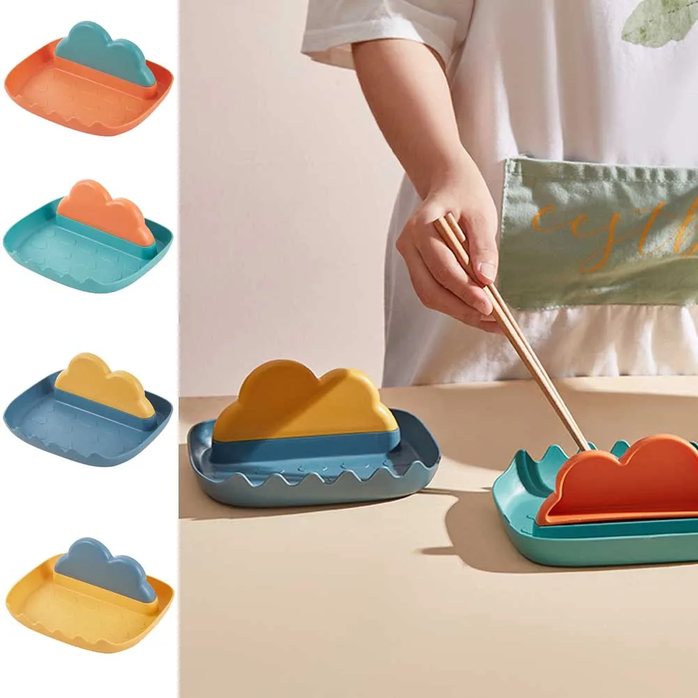 

New Kitchen Pot Cover Rack Stand Cloud Shape Spatula Rack Multi-function Pot Cover Rack Multi-compartment Design Space Saving