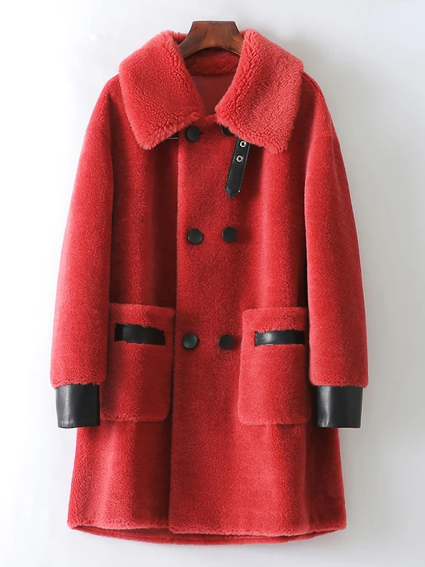 

Для нового пальто зимняя меховая женская одежда шерстяная Меховая куртка Женская Корейская овечья стрижка куртки повседневные шерстяные пальто средней длины модные