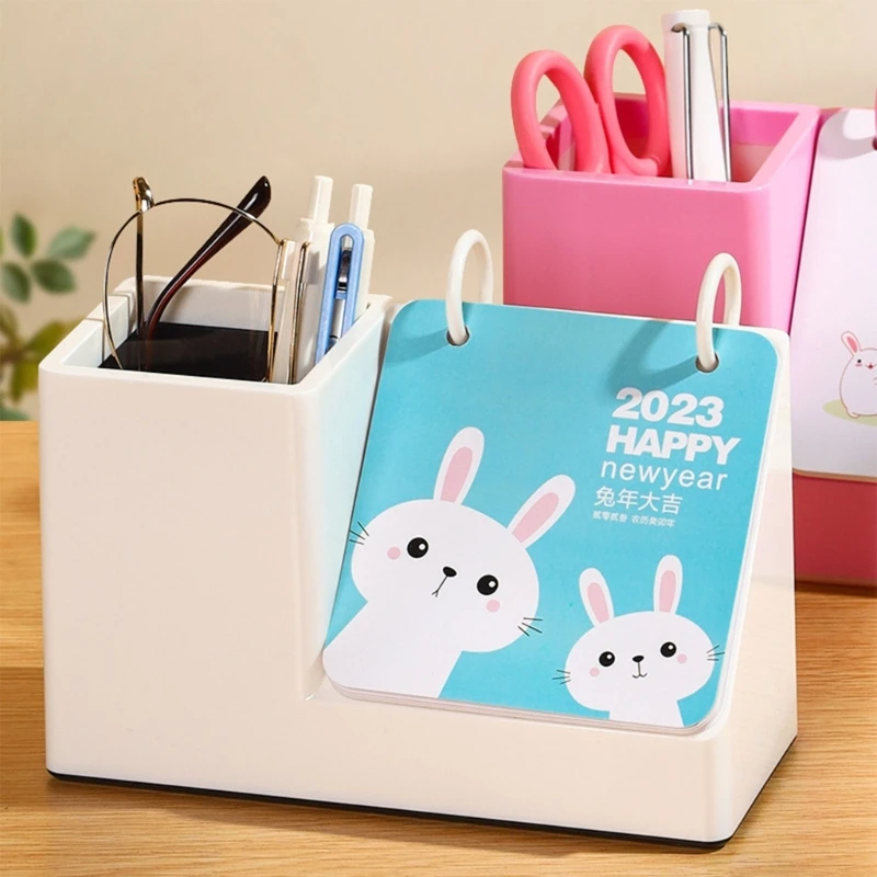 

2023 ежемесячный календарь, планировщик с держателем для ручек, большое отделение для офисного стола, органайзер и аксессуары для хранения F19E