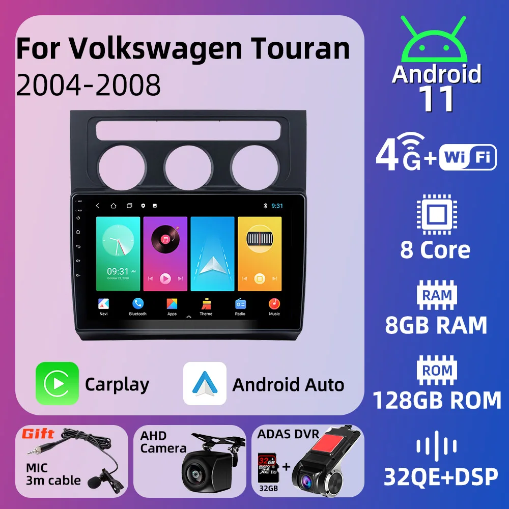 

Car Multimedia Player for VW Volkswagen Touran 2004-2008 AT 2 Din Android Radio Stereo GPS Navigation Head Unit Autoradio Auto
