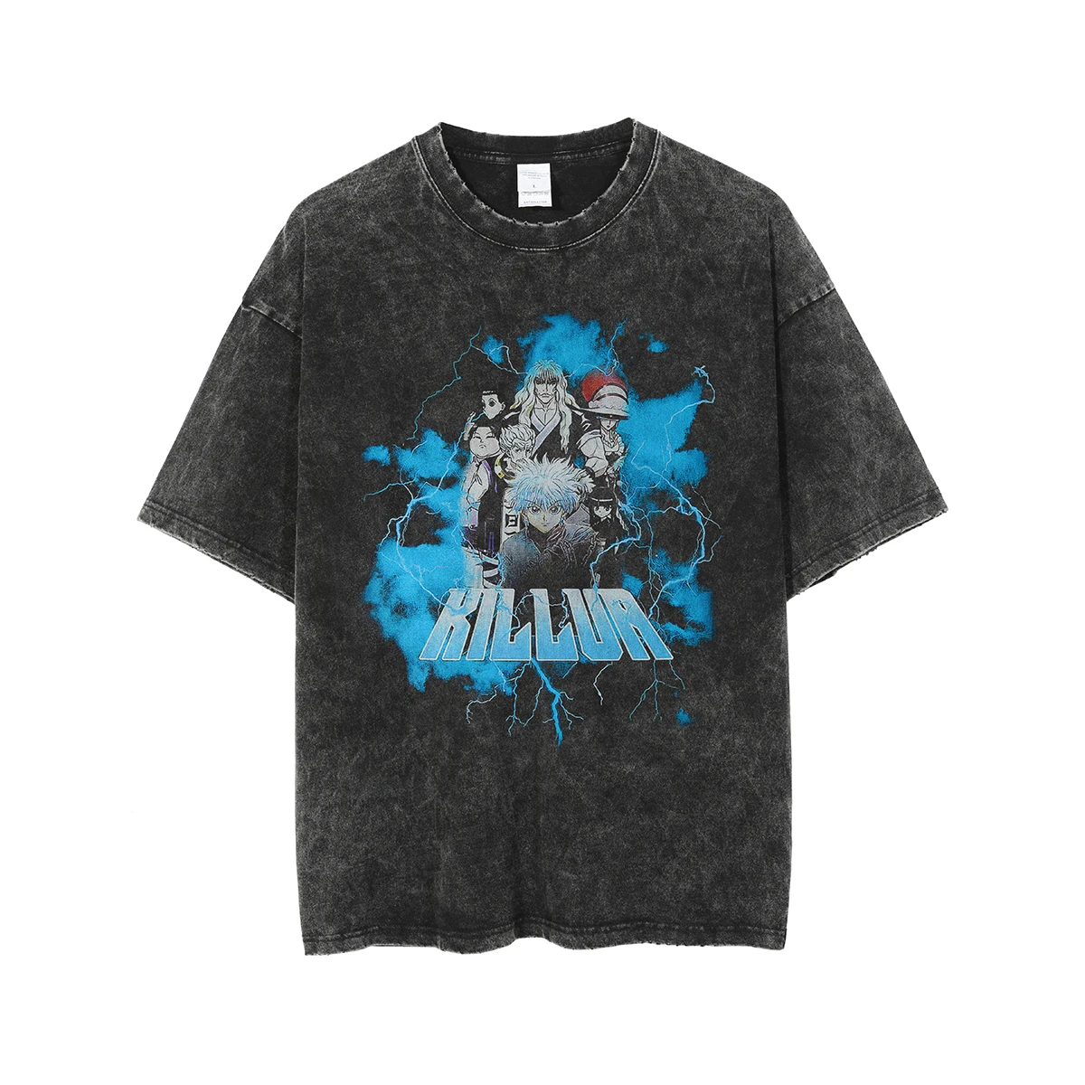 

Anime T-shirt Oversize Harajuku hunter x hunter Graphic T shirts Cotton Retro Washed Tee Men Streetwear Comics Vintage Clothing