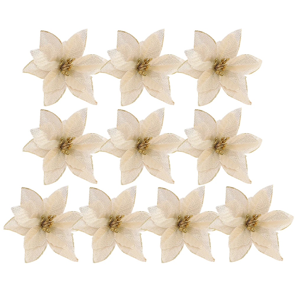 

Искусственные рождественские цветы Поinsettia, золотистые, пластиковые