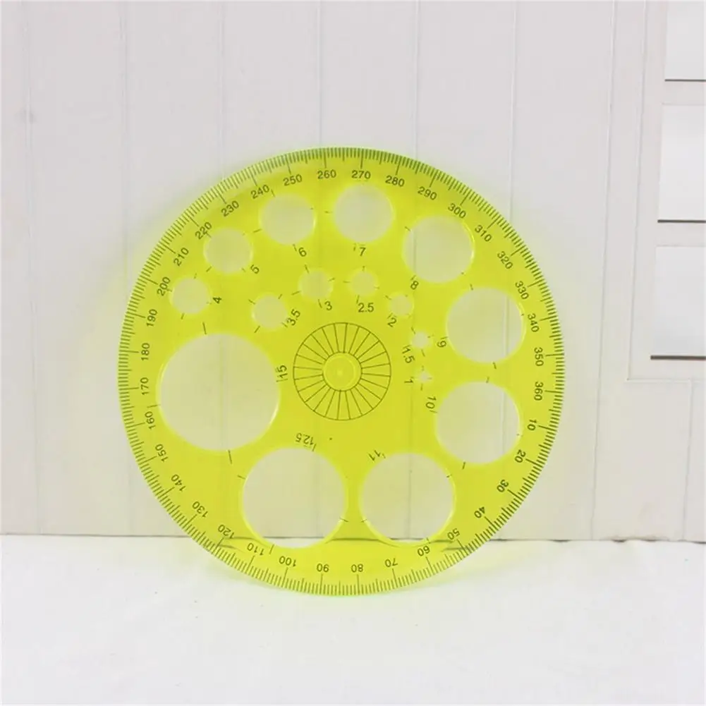 

No Odor Good Drawing Round Template Measuring Geometry Ruler Lightweight Oval Template Ruler Burr Free for Daily