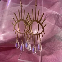 wybu fashion teardrop charm eye pendant earrings brass metal eyelash earrings for girls gifts for women