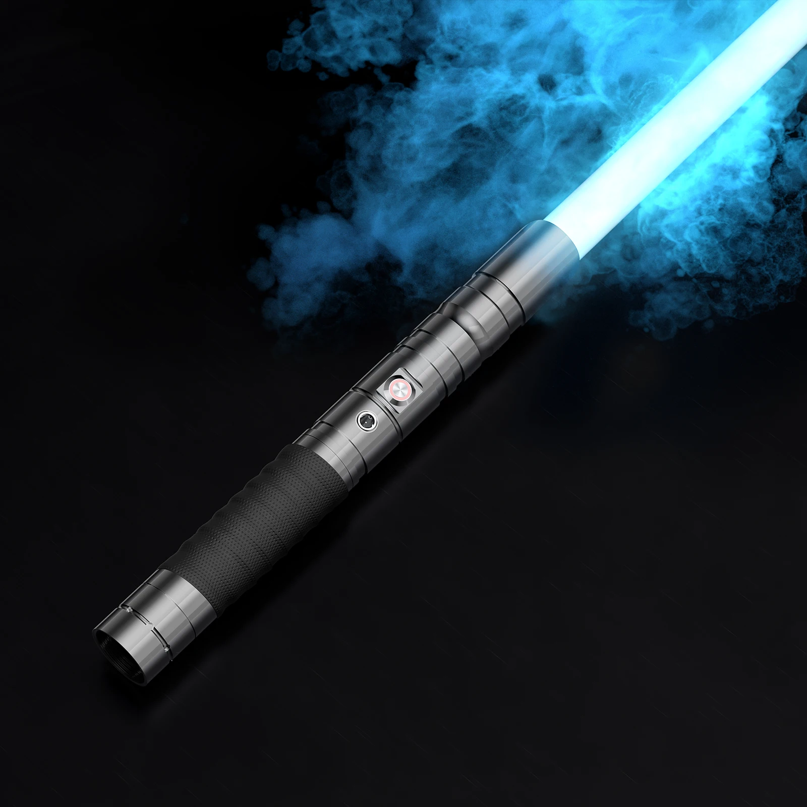 

RGB FX Duel Lightsaber 80cm 15 LED Colors 7 Sound Fonts Adjustable Metal Handle Light Saber Sword USB Chargeable Adults Kid Gift