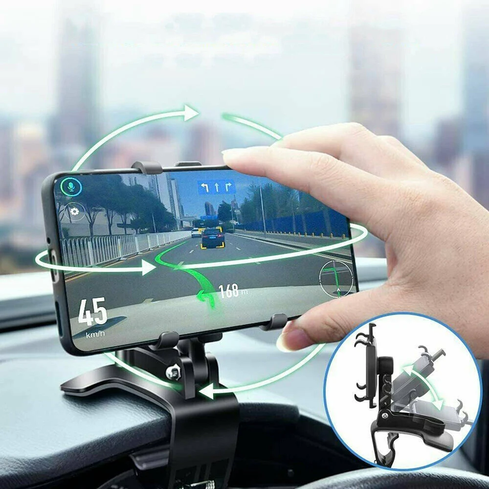 

Car Mobile Phone Holder 360 Degree GPS Navigation Dashboard Phone Holder Clip Stand in Car Mount Bracket Accessories