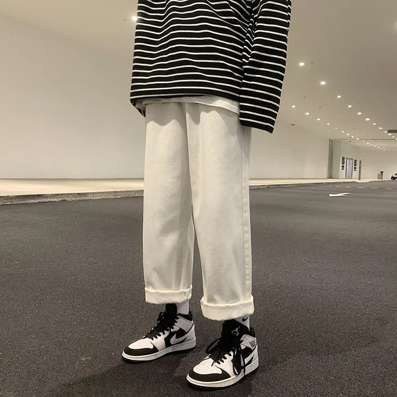 7-color Summer Jeans Men Fashion Harajuku Casual Straight Jeans Men Streetwear Hip-hop Loose Denim Pants Mens Trousers M-3XL