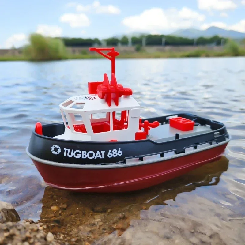 NEW Rc Boat 2.4G 1/72 Powerful Dual Motor Long Range Wireless Electric Remote Control Tugboat Model Toys for Boys Jet
