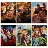 japanese anime the rising of the shield hero vintage posters retro kraft paper sticker room bar cafe vintage decorative painting