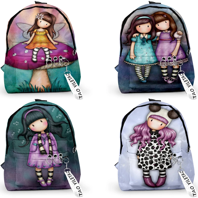 

Harajuku Santoro Gorjuss Backpacks Boys Girls Kawaii School Bags Anime Girl Keychain Bookbag Women Fashion Backpacks Canvas Bag