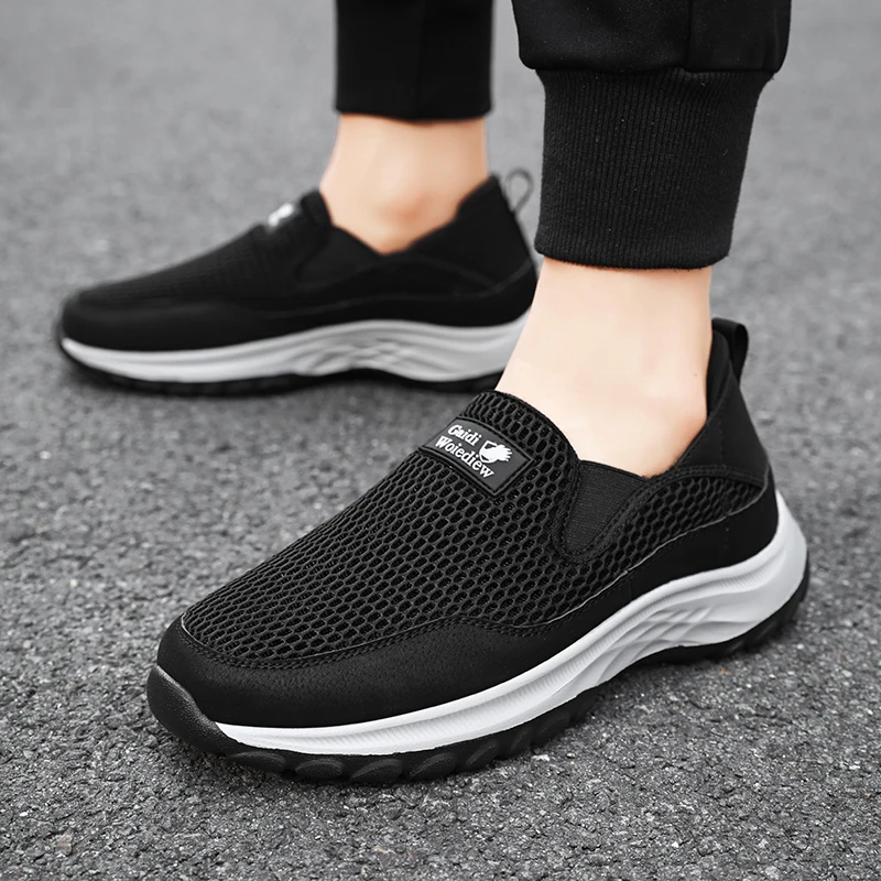 

2023 Spring Fly Woven Breathable Mesh Sports Men's Shoes Non-slip Soft Bottom Single Mesh Dad Shoes Lightweight Casual Shoes