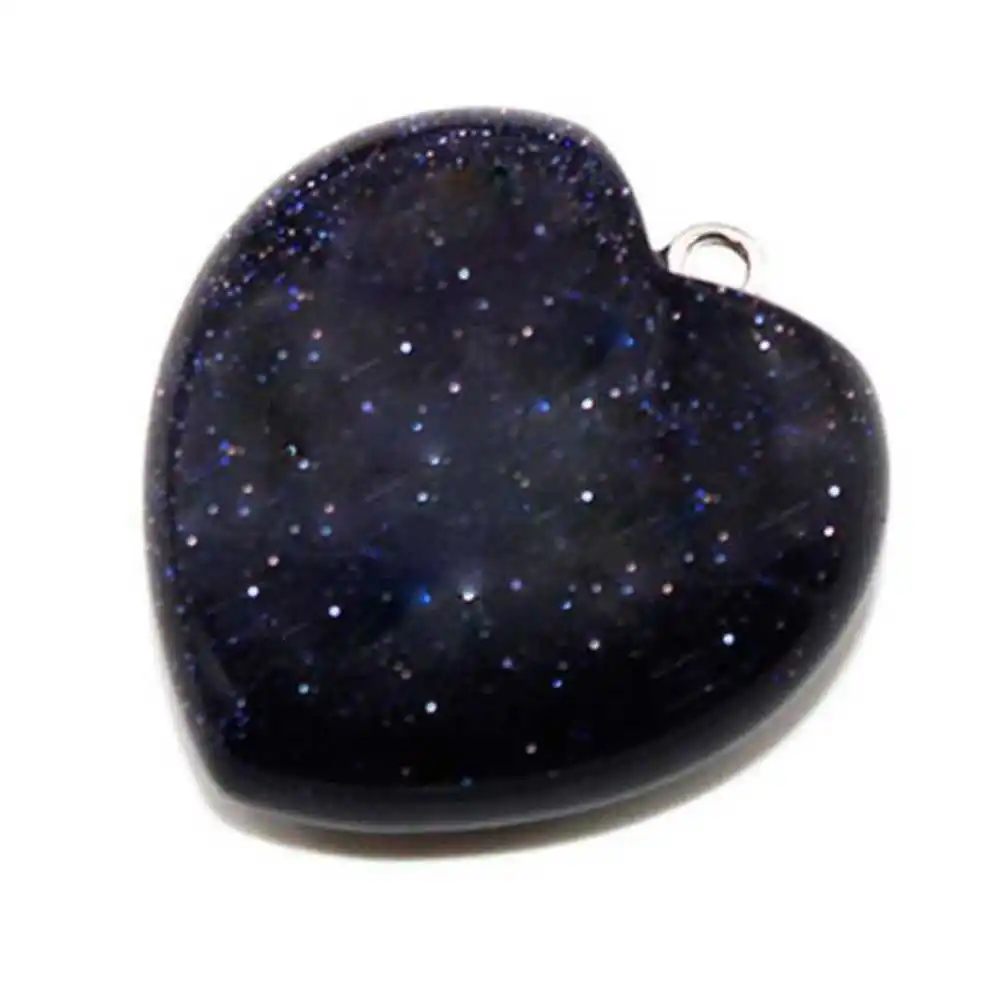

Wholesale 5pcs Natural Blue sandstone Lucky Heart-shaped Pendant Pendants Natural Stainless Keychain Amulet Gift Steel Men
